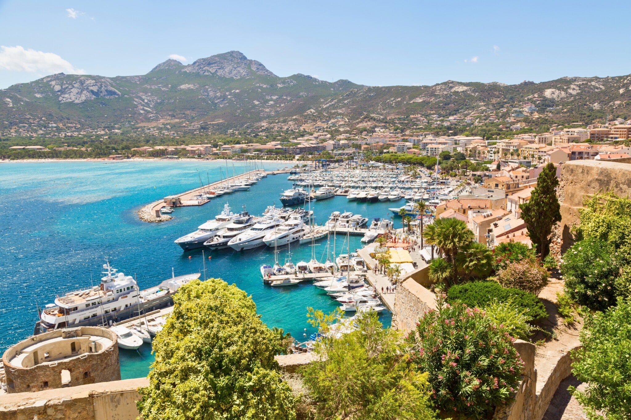 Luxury yacht marina in Calvi in Corsica