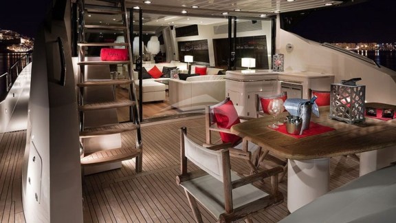 Aft Deck Dining at Night