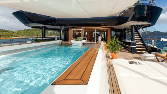 Swimming pool facing forward