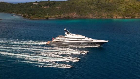 Underway with tender and toys