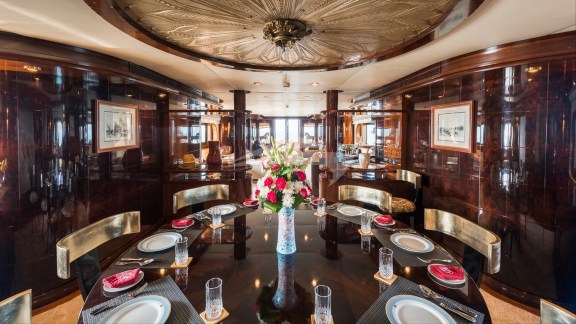 Dining table looking facing saloon