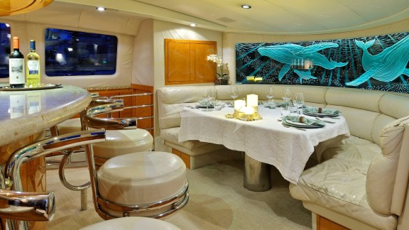 Open galley and adjacent table