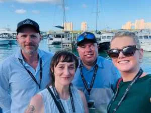 Yacht Charter Brokers William, Jona, Chris and Nadja with DMA Yachting at the Bahamas Yacht Show 2025