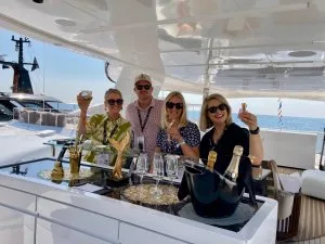 Brokers onboard yacht
