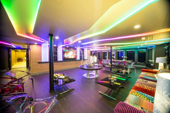 Main deck salon with karaoke set up