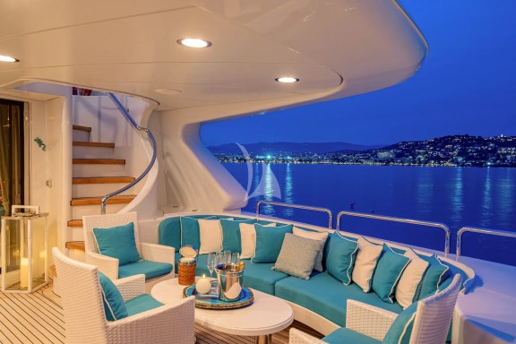 Upper deck aft night cocktail