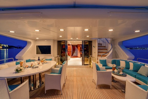 Upper deck aft by night