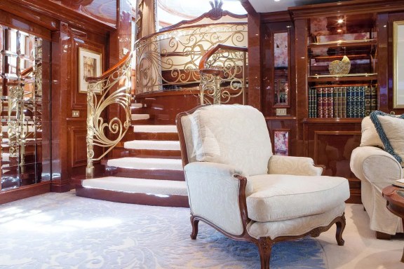 Staircase to Master suite raised bedroom