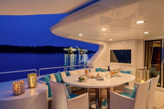 Upper deck aft night cocktail