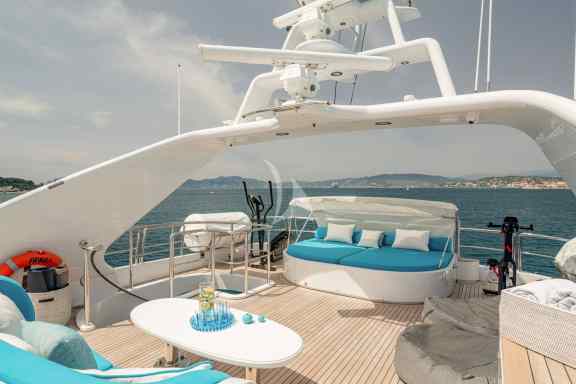 Sun deck lounge and gym area