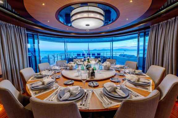 Bridge deck dining table