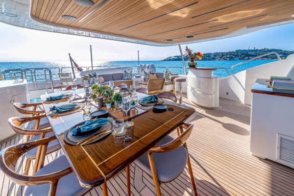 Upper Aft Deck Dining Area