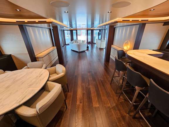 Bridge Deck Salon featuring Bar and TV Seating Area