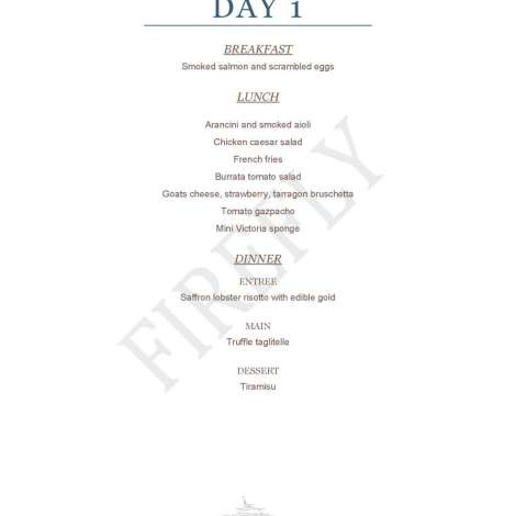 Food onboard Firefly # 1