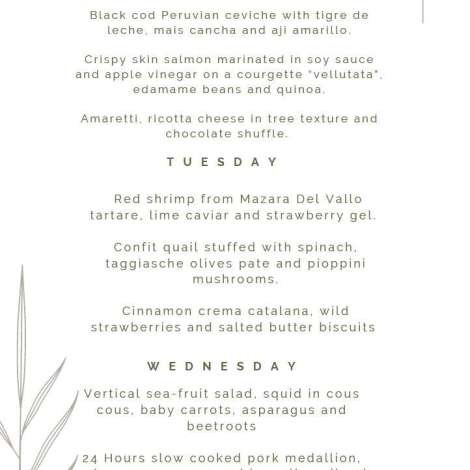 Food onboard ORIZZONTE # 1